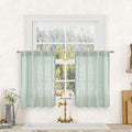 Short Window Linen Curtains 36 Inch Length 2 Panels (Light Sage / 34"W x 36"L (Pack of 2))