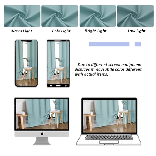 Ava Aqua Short 24 Inches Blackout Curtain 2 Panels Set (Aqua / 30"W x 24"L (Pack of 2))
