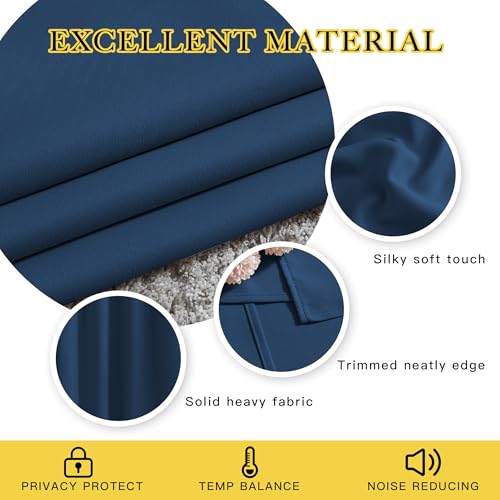 45 inches Bedroom Curtains Panels (Moroccan Blue / 52"W x 45"L (Pack of 2))