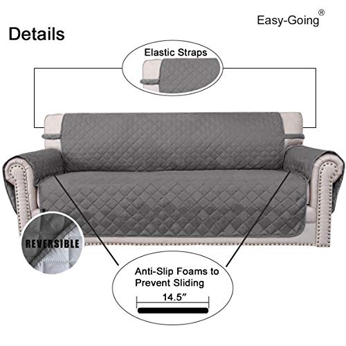 Reversible Couch Cover (Gray/Light Gray / Large Sofa)