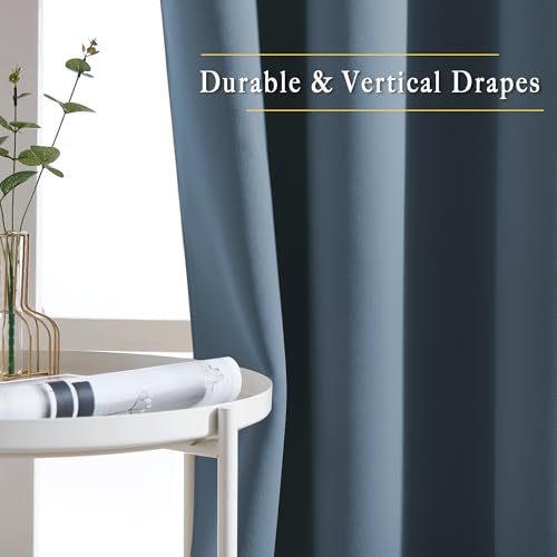 Room Darkening Drapes for Nursery (Smoky Blue / 52"W x 108"L (Pack of 2))