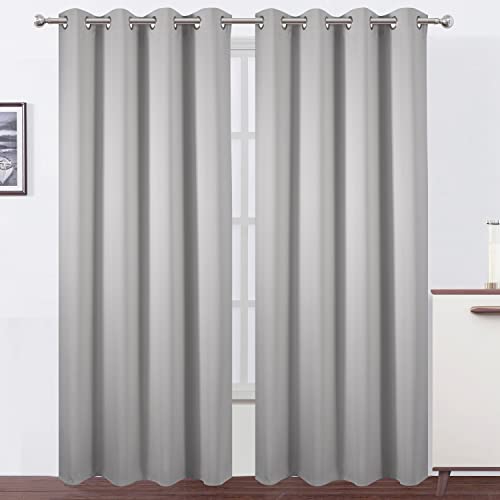 Blackout Curtains 66 x 84 inch (Light Grey / 66"W x 84"L (Pack of 2))