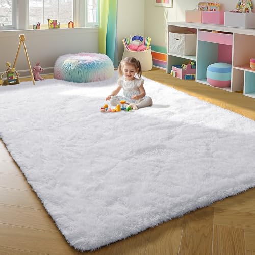 White Area Rugs for Bedroom Living Room (White / 4' x 6' (Rectangular))