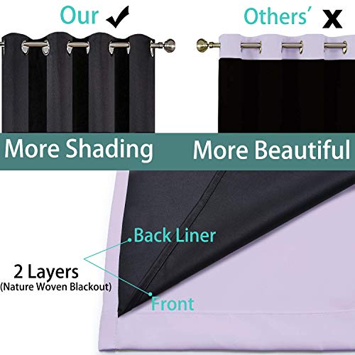 Lilac 100% Blackout Curtains 63 Inches Long for Bedroom 62" Wide (62"W x 63"L (Pack of 2) / Lilac)