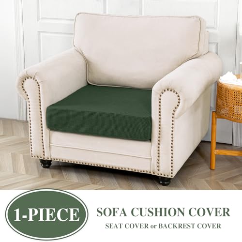 Couch Cushion Cover Seat Cushion Cover Stretch Armchair Cover Separate Sectional Sofa Slipcovers Furniture Protector (Green / 1PC Seat Cover or Backrest)