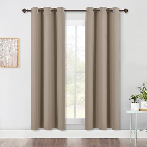 Bedroom Blackout Draperies Panels (Taupe / 42"W x 72"L (Pack of 2))