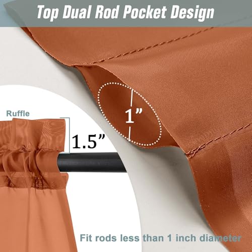 Orange Window Sheer Curtains 45 Inches Length (42"W x 45"L (Pack of 2) / Orange)