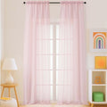 Blush Pink Sheer Curtains for Windows 108 inches Long 2 Panels Set (42"W x 108"L (Pack of 2) / Blush Pink)