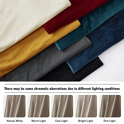 Velvet Curtains 84 inches for Large Window (Camel Beige / 62"W x 84"L (Pack of 2))