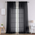 Black Sheer Curtains 96 Inches Long 2 Panels (Black / 59"W x 96"L (Pack of 2))