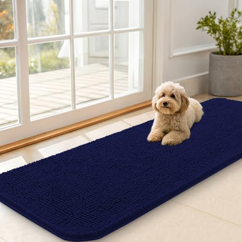 Dog Door Mat for Muddy Paws 59x20 (Navy Blue / 59" X 20")