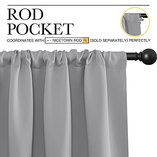 Window Curtains for Bedroom (Silver Grey / 42"W x 45"L (Pack of 2))