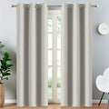 Blackout Curtains 38x84 inch Light Beige Thermal Drapes (Light Beige / 38"W x 84"L (Pack of 2))