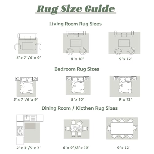 Area Rug 9x12 Washable Rug (Vintage Green / 9' x 12' (Rectangular))