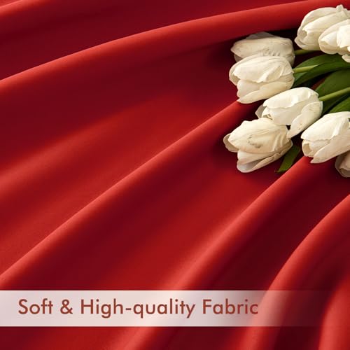Christmas Red Back Tab Blackout Curtains 52x102 Inch Long 2 Panels (Red / 52"W x 102"L (Pack of 2))