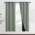 100% Blackout Window Curtain Panels (Greyish Green / 37"W x 70"L (Pack of 2))