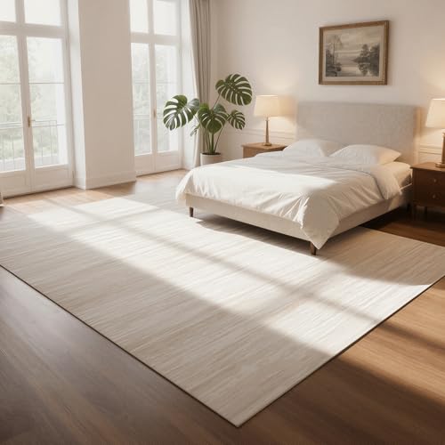 8x10 Washable Area Rugs for Living Room (8' x 10' (Rectangular) / White-light Brown-grey)