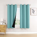 100% Blackout Curtains for Bedroom 63 Inches Long 2 Panels Set (42"W x 63"L (Pack of 2) / Aqua)