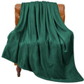 Fleece Blanket Soft Plush Twin Size Blanket Forest Green 60"x80" (Forest Green / Twin(60"x80"))