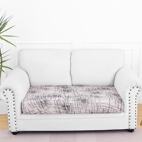 Printed Couch Cushion Covers (Brown and White / Seat Medium)