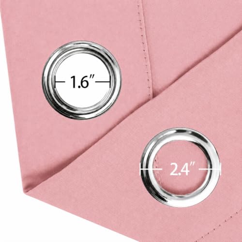 Pink Blackout Curtains 34 x 84 Inch Length (Pink / 34"W x 84"L (Pack of 2))