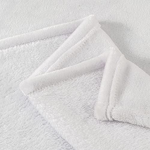 Fleece Blanket Soft Plush Throw for Couch White 50"x60" (White / Throw(50"x60"))