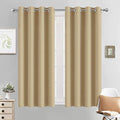Room Darkening Curtains 52x54 inch Length Beige (Beige / 52"W x 54"L (Pack of 2))