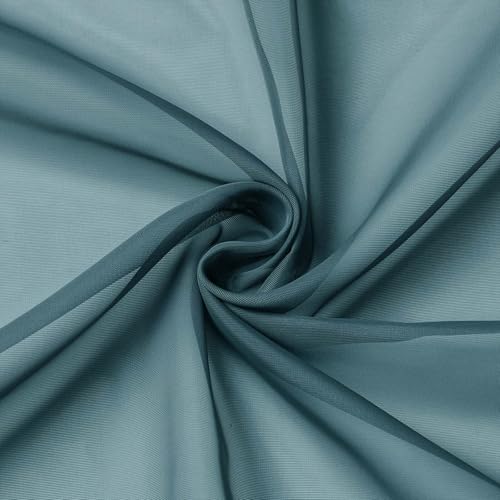 Dusty Blue Kitchen Curtains 30 Inch Length Tier 2 PCS (Dusty Blue / 42"W x 30"L (Pack of 2))