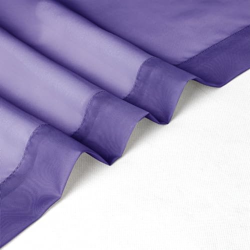 Sheer Curtains 63 Inch Length 2 Panels (Purple / 42"W x 63"L (Pack of 2))