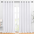 White Room Darkening Bedroom Curtains (Pure White / 66"W x 102"L (Pack of 2))