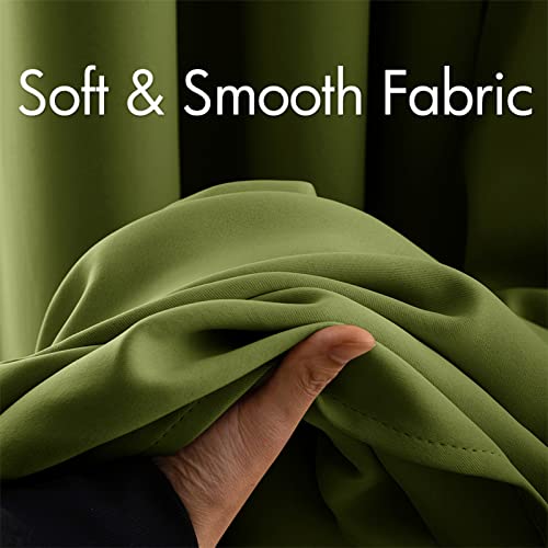 Moss Green Blackout Bedroom Curtains 63 Inch Long Light Blocking (Moss Green / 42"W x 63"L (Pack of 2))