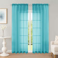 Sheer Curtains 84 Inches Long 2 Panels Set (Turquoise / 59"W x 84"L (Pack of 2))