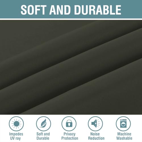 Blackout Curtain for Living Room Small Window Kitchen Blackout Curtains 45 inch Length Energy Saving Solid Grommet Blackout Drape (52"W x 45"L (Pack of 1) / Olive)