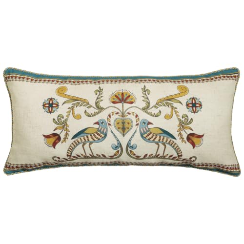 Designer French Vintage Linen Throw Pillow Cover (28" x 12" (Pack of 1) / Wensel C)