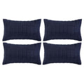 4 Packs Decorative Throw Pillow Covers for Living Room Couch Bed (24" x 16" (Pack of 4) / Navy Blue)