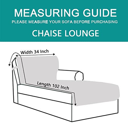 Sectional Couch Cover Chaise Lounge Cover (Coffee/Beige / Lounge Chaise)