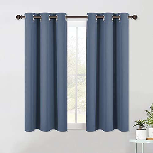 Blackout Draperies Curtains for Kids Room (Stone Blue / 42"W x 54"L (Pack of 2))
