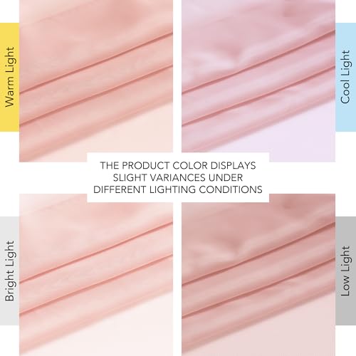 Light Pink Sheer Curtains 96 inches Long (Light Pink / 54"W x 96"L (Pack of 2))