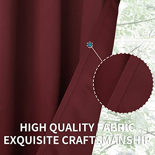 Burgundy Blackout Curtains for Bedroom 72 Inch Long (Burgundy / 42"W x 72"L (Pack of 2))