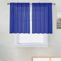 Basic Rod Pocket Sheer Voile Window Curtain Panels Sapphire 1 Pair 2 Panels 52 Width 36 Inch Long for Kitchen Bedroom Children Living Room Yard（Sapphire (Blue Sapphire / 52"W x 36"L (Pack of 2))