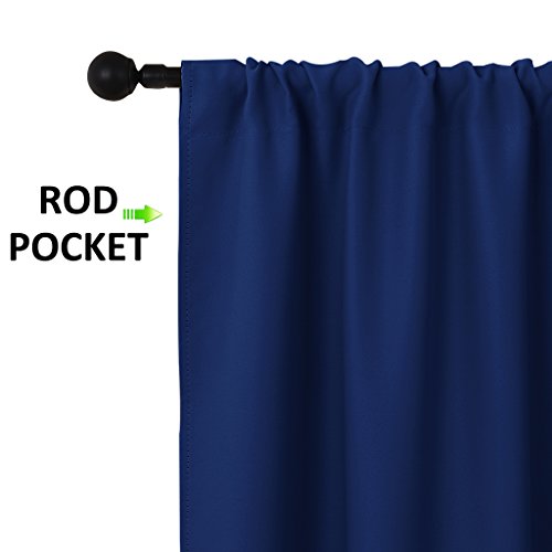 2 Panels Blackout Curtains (Royal Blue / 42"W x 30"L (Pack of 2))