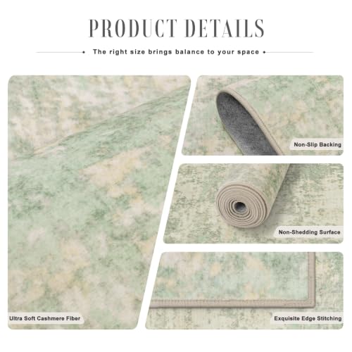 Area Rug Living Room (Green Cream / 5' x 5' (Square))