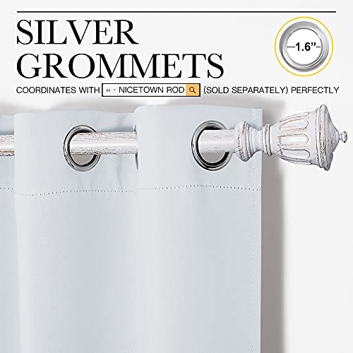 Greyish White Blackout Curtains for Bedroom 42" w x 68" L 2 Panels (Greyish White / 42"W x 68"L (Pack of 2))