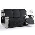 Waterproof Recliner Couch Covers Washable (Black / 3 Seater)