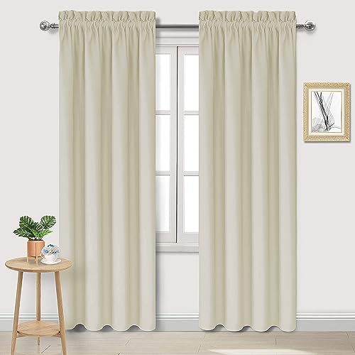 Blackout Curtains for Bedroom 42 x 84 Inch Long Light Beige 2 Panels (Light Beige / 42"W x 84"L (Pack of 2))