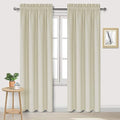 Blackout Curtains for Bedroom 42 x 84 Inch Long Light Beige 2 Panels (Light Beige / 42"W x 84"L (Pack of 2))
