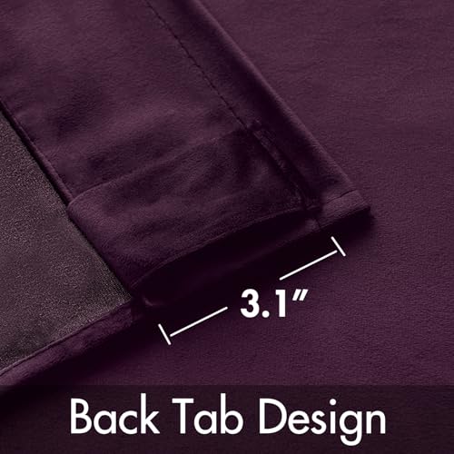 Dark Purple Velvet Curtains 52x90 inches Luxury Blackout Curtains (Dark Purple / 52"W x 90"L (Pack of 2))