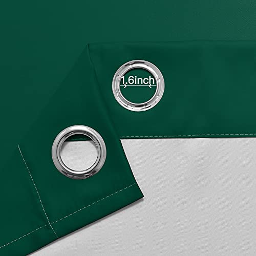 Ombre Curtains Dark Green and Greyish White for Living Room (52"W x 84"L (Pack of 2) / Dark Green)