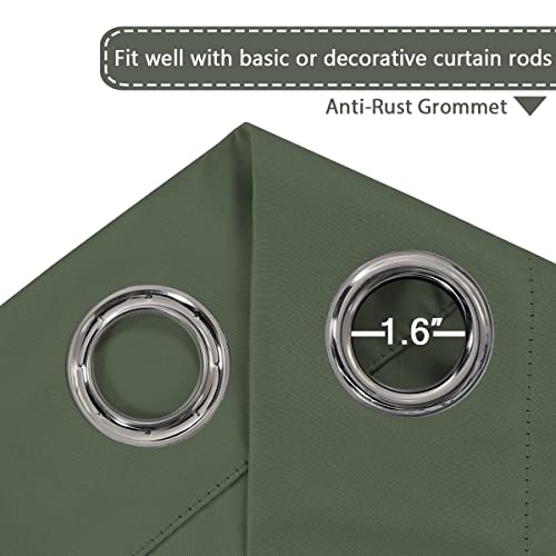 Blackout Patio Curtains 100 x 108 Inches for Sliding Door Extral Wide Blackout Curtain Panels Thermal Insulated Room Divider (100"W x 108"L (Pack of 1) / Bronze Green)