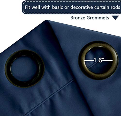 Blackout Patio Curtains 100 x 96 Inches for Sliding Door Extral Wide Blackout Curtain Panels Thermal Insulated Room Divider (100"W x 96"L (Pack of 1) / Navy Blue)